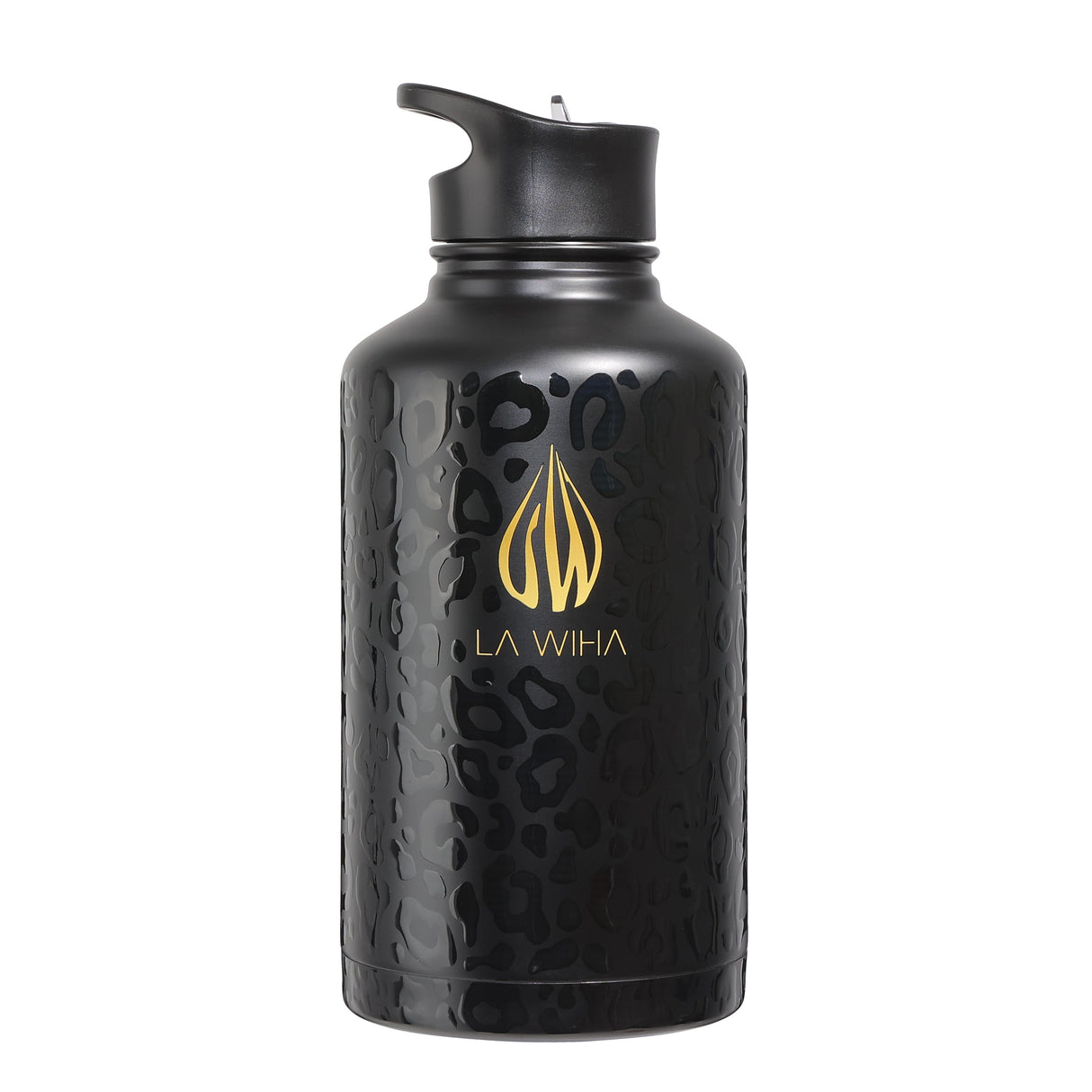 NOIR LEOPARD 64OZ | HALF GALLON BOTTLE WITH STRAW LID