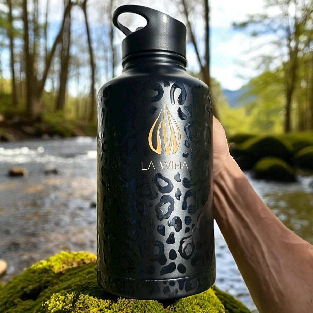 NOIR LEOPARD 64OZ | HALF GALLON BOTTLE WITH STRAW LID