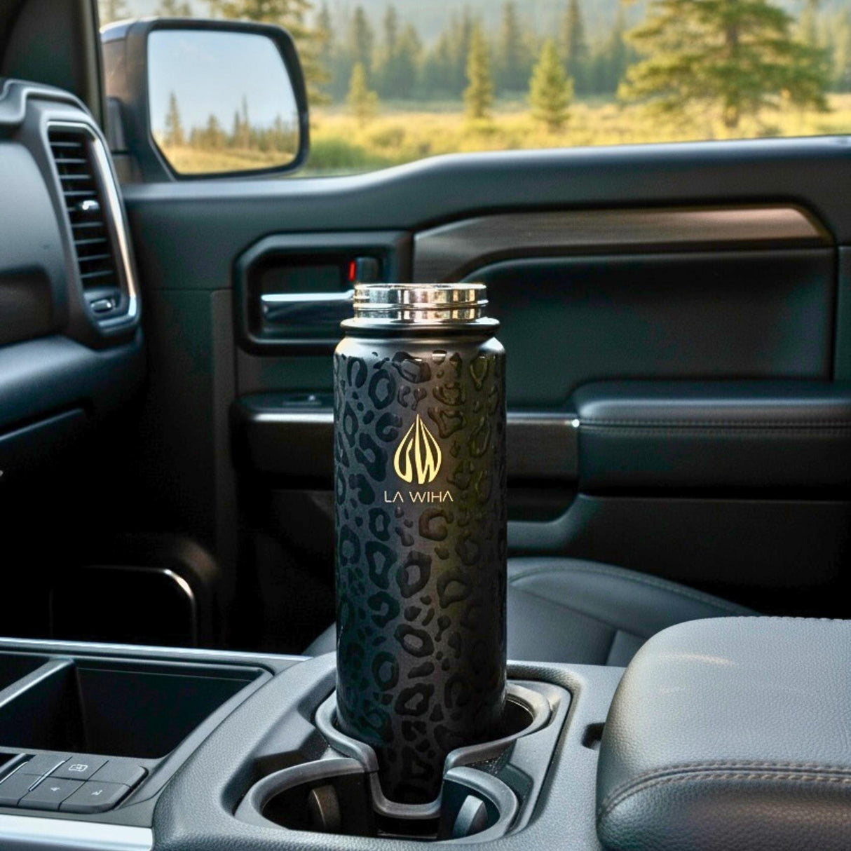 NOIR LEOPARD | 24OZ BOTTLE WITH CLIP LID