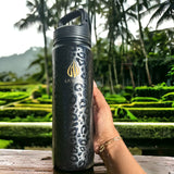 NOIR LEOPARD | 24OZ BOTTLE WITH CLIP LID