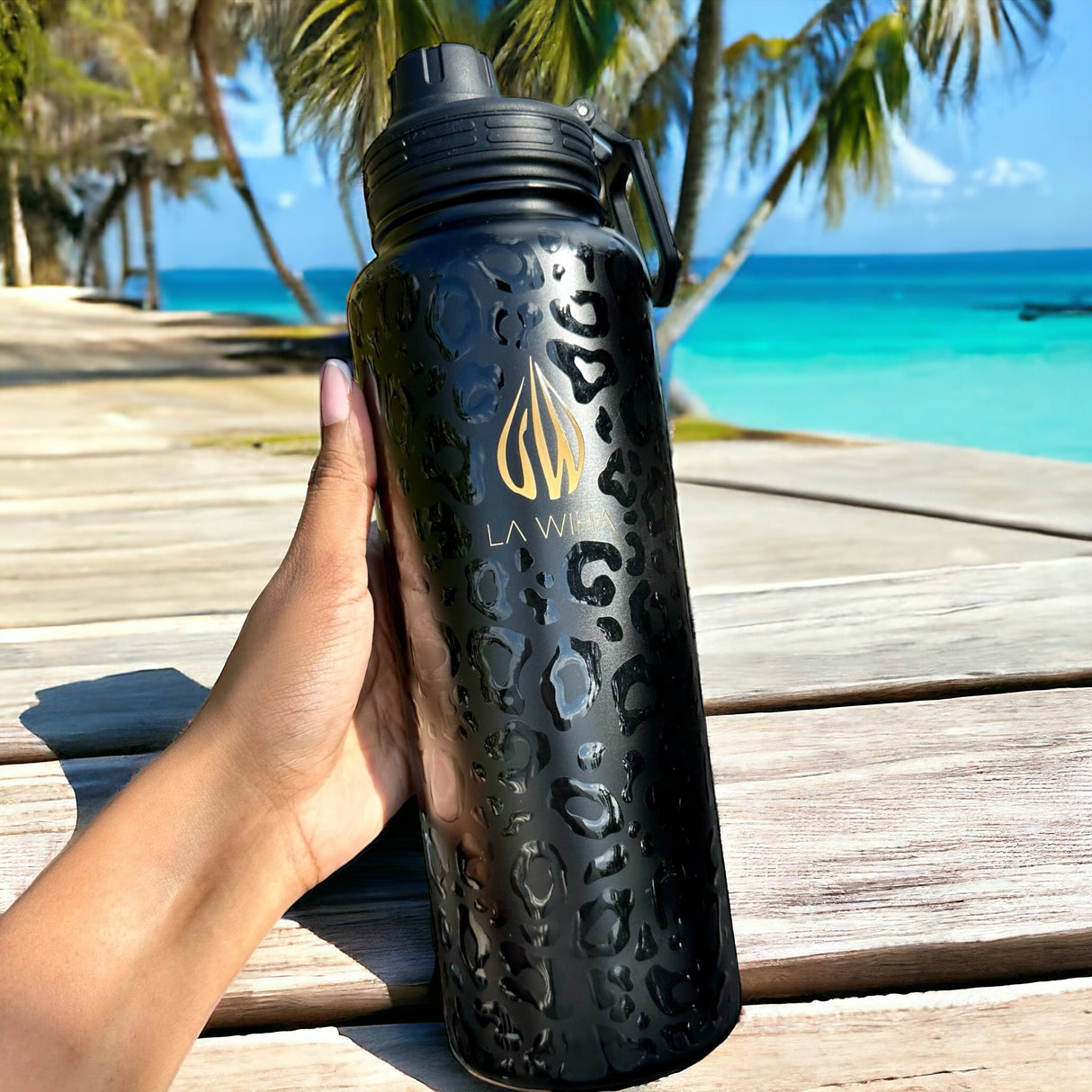 NOIR LEOPARD | 32OZ BOTTLE WITH SPORT LID